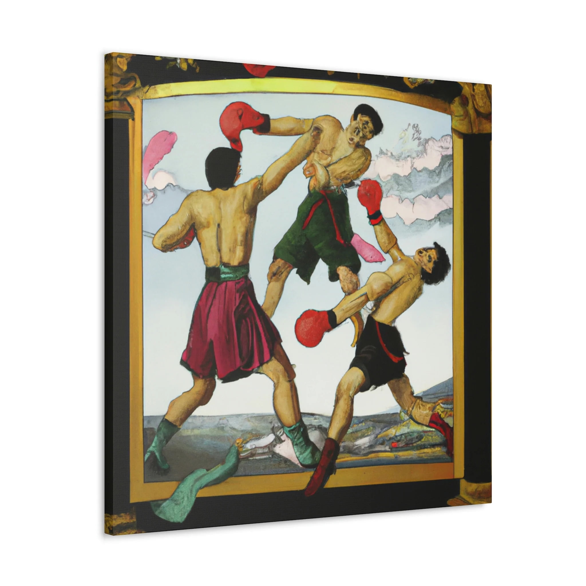 Boxers In A Brawl - Canvas