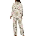 thumbnail image 5 of Kuiaobaty Coffee Print Women Pajama Sets Long Sleeve Button Up Sleepwear Nightwear Soft Pjs Lounge Sets with Tops and Pants Holiday Nightgown Party Clothes, 3XL, 5 of 7