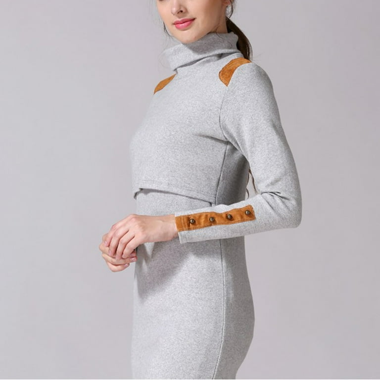 Diufon Women's Maternity Tops Long Sleeve Turtlenecks Long Nursing