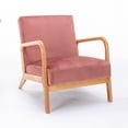 thumbnail image 7 of Xukmct Upholstered Velvet Accent Chair with Wood Frame, Mid Century Modern Fabric Armchair for Living Room, Bedroom, Office, Rose Red, 7 of 7