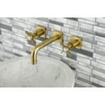 thumbnail image 2 of Kingston Brass KS6127BEX Essex Double-Handle Wall Mount Bathroom Faucet, Brushed Brass, 2 of 8