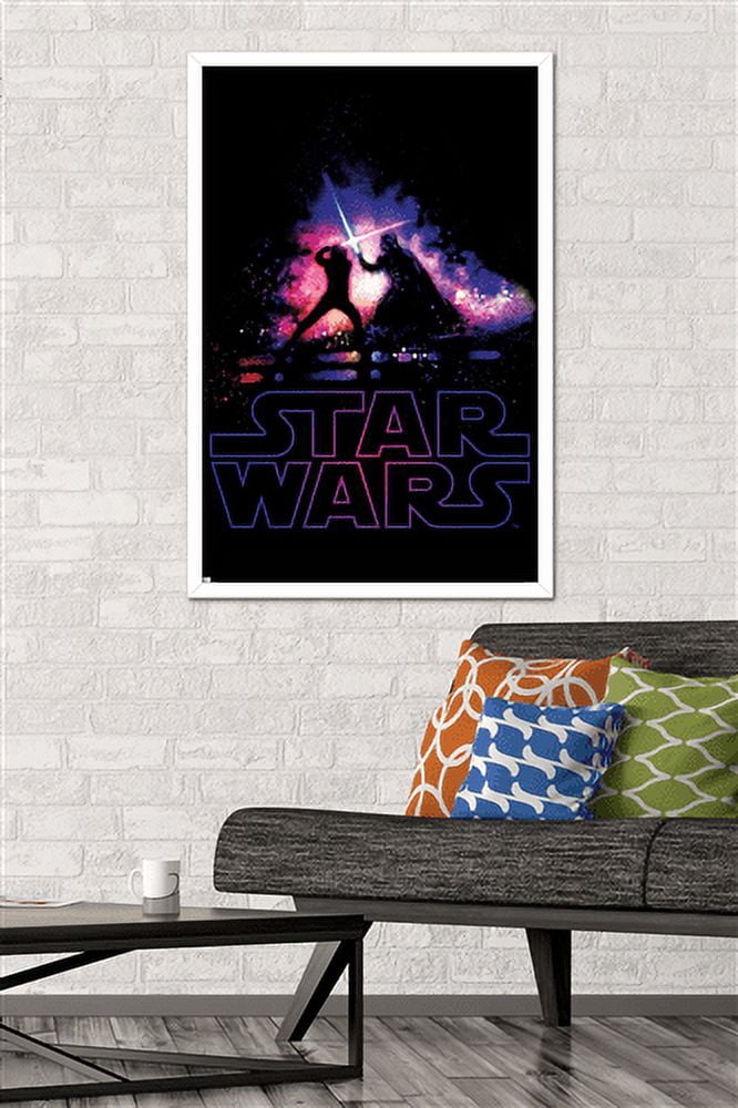 Star Wars: Saga - Duel Shimmer Wall Poster, 22.375" x 34", Framed
