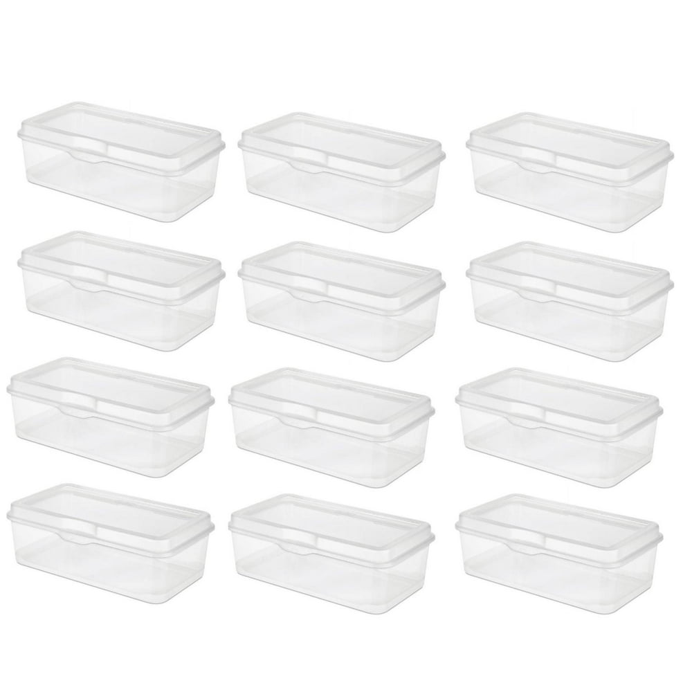 Sterilite Plastic FlipTop Latching Storage Box Container, Clear (12 Pack)