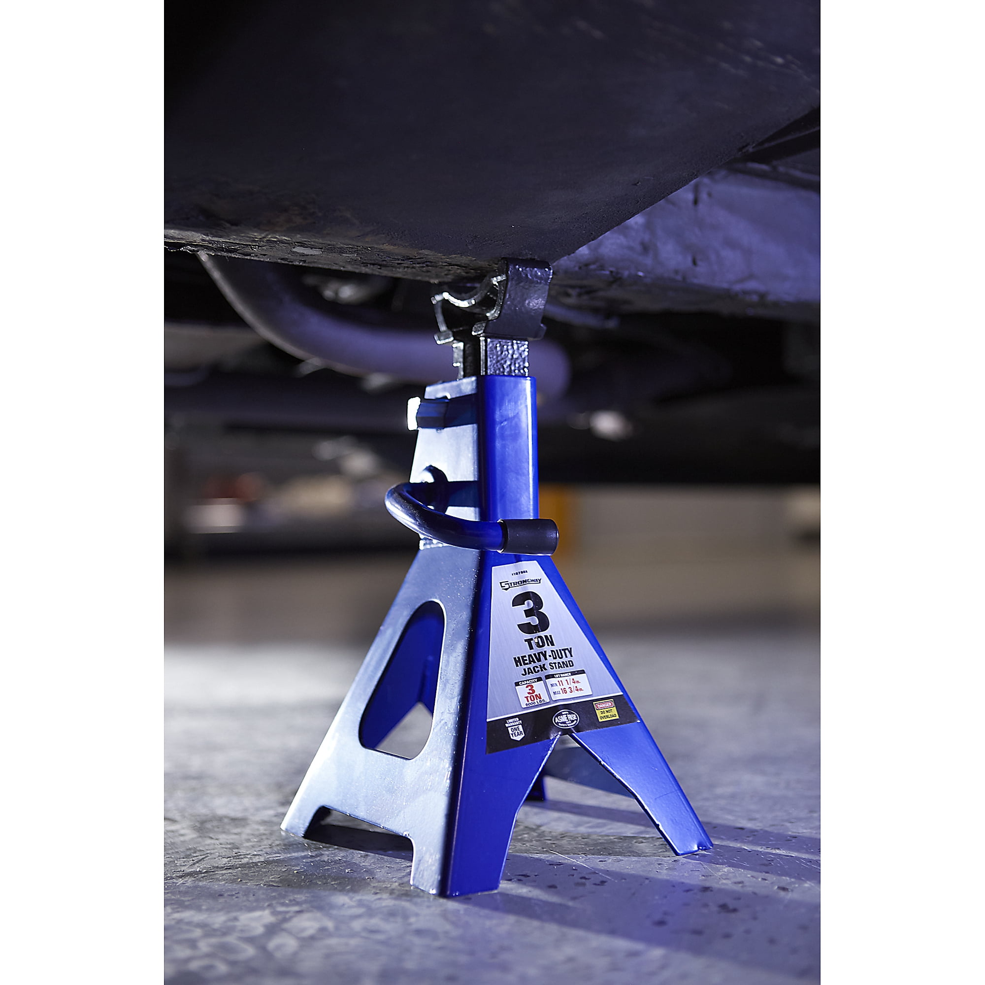 Strongway Double-Locking Jack Stands, Pair, 6000-Lb. Capacity, 11in.–16-3/4in. Lift Range
