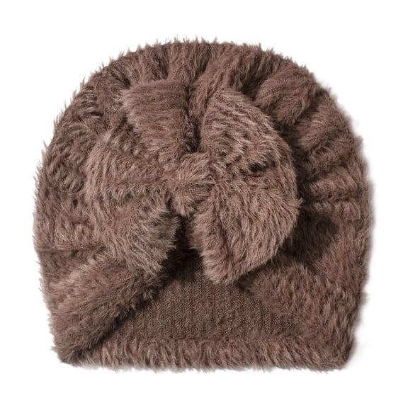 Krdevn Baby Hat - Cozy Solid Beanie with Soft Bow for and Toddler in Cold Weather,0-24 Months