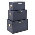 thumbnail image 5 of Sable Set of 3 Trunks with Gold Handles - Navy Blue, 5 of 12