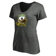 thumbnail image 2 of Women's Charcoal Oregon Ducks Primary Logo V-Neck T-Shirt, 2 of 3