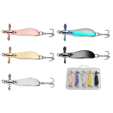 DICEWEN 5cm10g Metal Spoon Fish Lures Fishing Spinner Casting Baits Metal Construction Curved Fishing Lures Sequins Baits Set