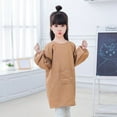 thumbnail image 2 of Kids Art Smock Long Sleeve Painting Apron For Girls With Pocket Solid Color Artist Protective Wear Craft Activity, 2 of 3
