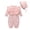 Pink, variant on WUANDIXFA Infant Newborn Baby Girl Long Sleeve Romper Clothes Outfit with Cute Hat Jumpsuit 3 6 9 12 Months,Red,0-3 Months