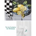 thumbnail image 3 of Lemon Tie Up Curtains for Windows 63 Inch Length Balloon Curtains Kitchen Adjustable Balloon Window Shade Spring Summer Black White Checkered Plaid Tie Up Valance Bathroom Curtain Window 52"x63", 3 of 6