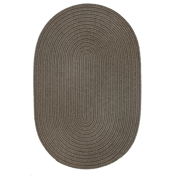 Indoor/Outdoor Solid Brown Area Rug, Braided Textured Design, 5Ft. X 8Ft. Oval Reversible Carpet