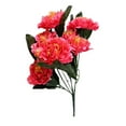 thumbnail image 2 of Peonía artificial con purpurina | Arreglo floral de plástico de 7 cabezas para decoración del hogar | 50 cm de alto | Rosa, rojo, amarillo, naranja, morado y blanco, 2 of 6