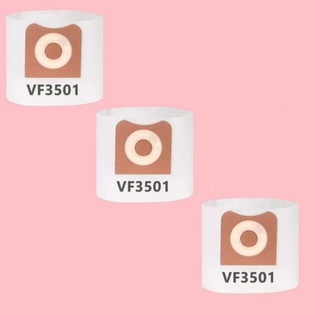 3 Pack, VF3501 Filter Bags, Compatible with Ridgid Shop Vac & Workshop 3-4.5 Gallon, Fine Dust Bags, Replacement Part# RIDGID VF3501 / WORKSHOP WS32045F