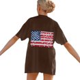 thumbnail image 4 of Blusas de Manga Corta Casuales para las Mujeres Verano Cuello Redondo Moda Impresa Blusa, Top Ligero para el Hogar Y Diario, 4 of 7