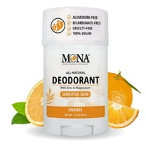 MONA All Natural Magnesium Deodorant For Women & Men | Orange | For Sensitive Skin | No Baking Soda or Aluminum | (1.76 Oz)