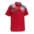 thumbnail image 1 of Monterey Club Men's Forest Leaves Print Block Golf Polo Shirt #1686, 1 of 2