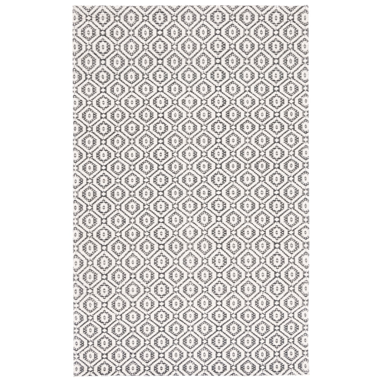 SAFAVIEH Marbella Fabiana Geometric Area Rug, Black/Ivory, 5' x 8'