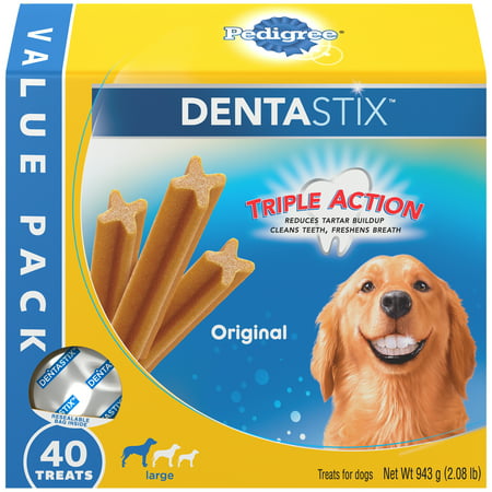 Pedigree Dentastix Large Dental Dog Treats Original, 2.08 lb. Value Pack (40 (Best Dental Chews For Large Dogs)