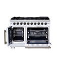 thumbnail image 5 of Forno Capriasca 48-Inch White Freestanding French Door Gas Range, 8 Burners, Convection Oven, Energy Efficient, 5 of 14
