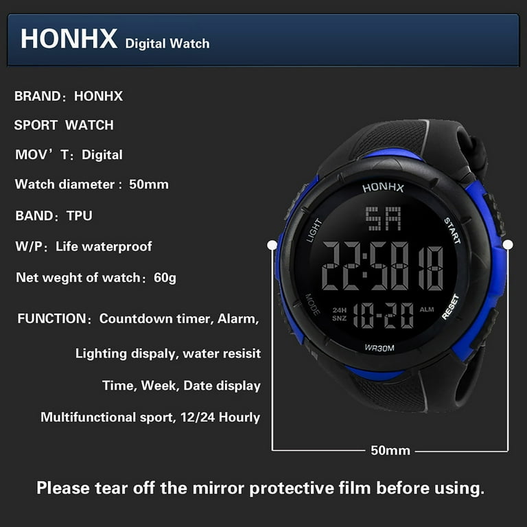 H ONHX Luxury Brand Mens Sports Watches Dive 50m Screen Cutting