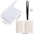 thumbnail image 3 of 3 Pack 28 Grids Diamond Painting Box Storage 5D Diamond Painting Accessories Storage Box for Diamond Embroidery with 3 Pack Tweezers and 168 Pieces Craft Label Marker Sticker, 3 of 6
