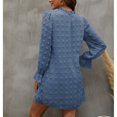 thumbnail image 4 of Vestido de manga larga para mujer vestido de manga larga con cuello redondo de gasa para dama para citas de vacaciones ANGGREK Otros, 4 of 6