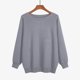 thumbnail image 4 of Suéter de punto de gran tamaño con cuello barco y mangas de murciélago para mujer para otoño y suéteres de mujer pequeños Suéter Fireside Sudadera con capucha de color sólido, 4 of 4
