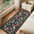 thumbnail image 2 of HOMERRY Scalloped Snake Animal Floral Print Runner 2' x 6' for Hallway Modern Washable Throw Rugs for Kitchen Indoor Carpet, Black, 2 of 5