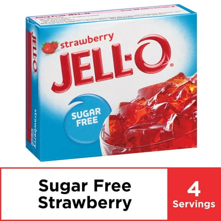 (3 pack) (3 Pack) Jell-O Strawberry Sugar-Free Gelatin, 0.3 oz Bag