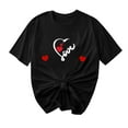 thumbnail image 2 of Otvok Womens Valentine'S Day Tops Casual Printed Round Neck Short Sleeve T-Shirt, 2 of 6