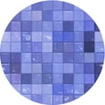 thumbnail image 1 of Ahgly Company Machine Washable Indoor Round Transitional Sky Blue Area Rugs, 4' Round, 1 of 7