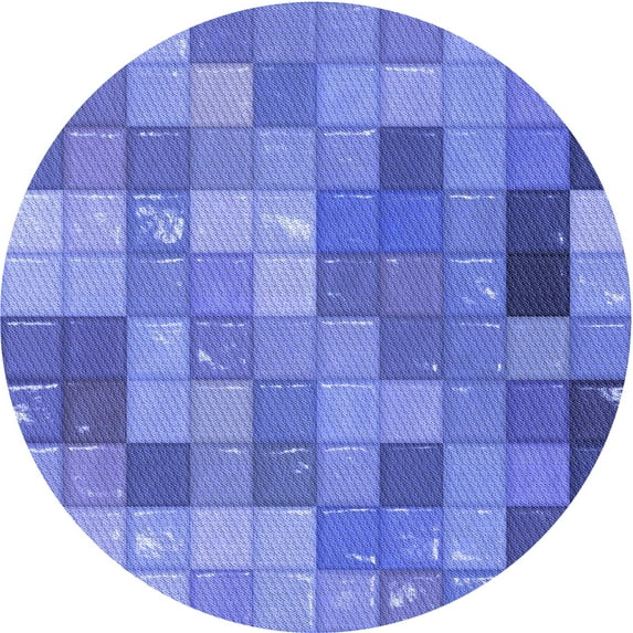 Ahgly Company Indoor Square Patterned Sky Blue Dress Blue Area Rugs, 3' Square