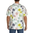 thumbnail image 3 of Pofeuu Hawaiian Coconut Tree Print Mens Casual Short Sleeve Shirts Beach Summer Spread Collar Pocket Tops Men's Casual Short-sleeved Shirt-3X-Large, 3 of 5