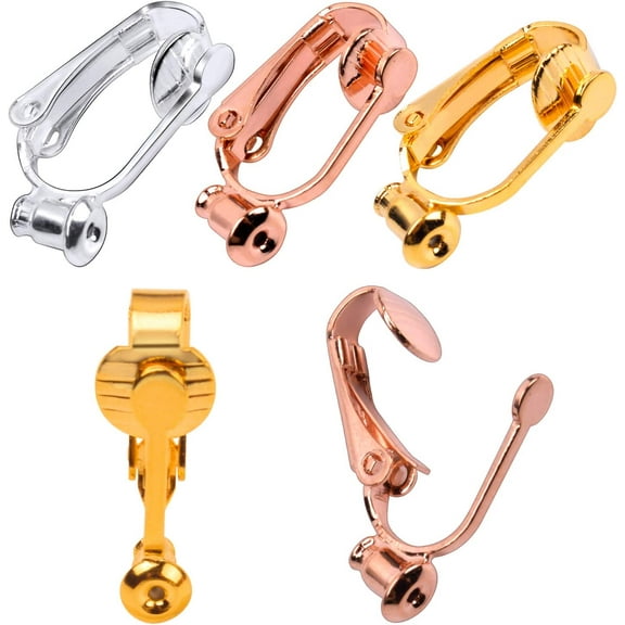 Clip-on Earring Converter,18 Pieces Earring Clip Converter Components Findings with Post for Non-Pierced Ears Jewelry Making