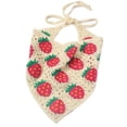 thumbnail image 1 of Knitted Spring Triangle Headband Girls Strawberry Adjustable Crochet Head Scarf, 1 of 3
