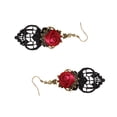 thumbnail image 3 of Sonducket Pendientes góticos colgantes para mujer, aretes medievales Retro de seda de vampiro, rosa roja de encaje, elegante fiesta, disfraz, bola, Ropa, zapatos y accesorios Miscelánea, 3 of 8