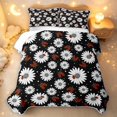 thumbnail image 2 of Erosebridal Vintage Bug Ladybug Quilt Full,Kawaii Daisy Floral Full Bedspread Sets,Black Gray,3pcs,1 Coverlet and 2 Pillowcases, 2 of 7
