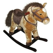 Charm Company Plush Pete Pony Wooden Frame Rocker for Kids 24 Months and Up