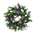 thumbnail image 4 of Rongfmy Round Easter Wreath with Pastel Eggs Front Door Spring Pendant Artificial Flower F, 4 of 9