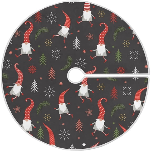 FMSHPON Cute Christmas Gnomes Xmas Christmas Tree Skirt Stand Mat for Holiday Party Decoration Indoor Outdoor 48 inches