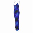 thumbnail image 4 of Maxi Skirt Set Floral Print Halter Top Maxi Skirt Going Out Outfits for Women Blue XS, 4 of 9