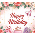 thumbnail image 4 of Yatrandify Decorative Design Happy Birthday Banner Floral Theme Gift Elements Butterfly Decorations for Birthday Party Celebration Indoor Decoration, 4 of 8