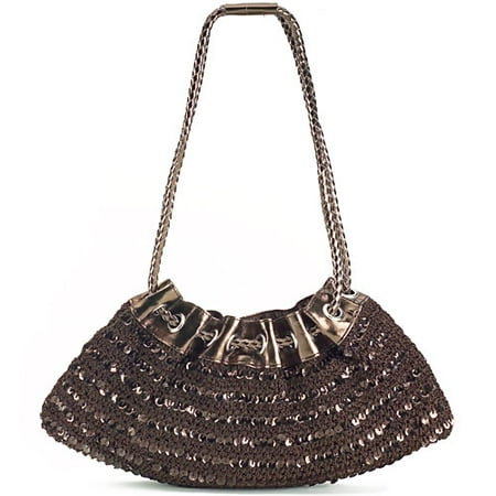 Portia Sequin Crochet Drawstring Bag