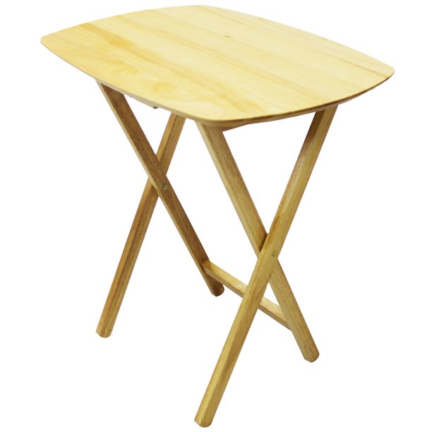 eHemco Wood Oversized Folding TV Tray Table for Eating, 25.5 Inches
