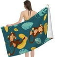 thumbnail image 2 of PHYHOO Cute Monkey for Adults Kids Microfiber Lightweight Swimming Pool Towels Quick Dry Absorbent Sand Free Large Oversized Bath Towel 30x60in, 2 of 8