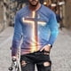 thumbnail image 1 of Blusas y camisas de manga larga con cuello redondo para hombre, blusas casuales de manga larga con cuello redondo, blusas estampadas, blusas de poliéster para hombre, 1 of 5