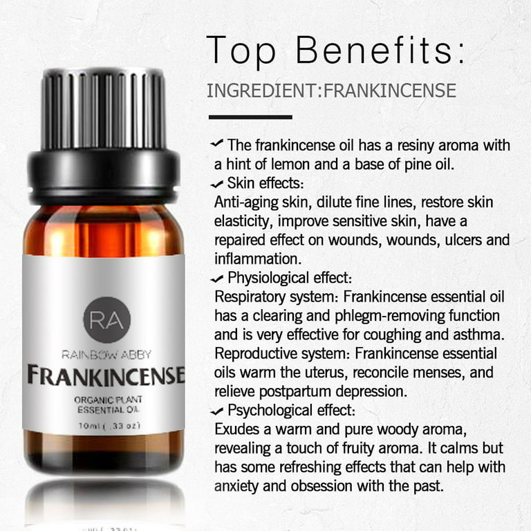 Frankincense Essential Oil 100% Pure Organic Therapeutic Grade Frankincense  Oil for Diffuser, Sleep, Perfume, Massage, Skin Care, Aromatherapy, Bath -  10ML 