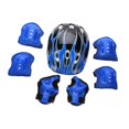 thumbnail image 2 of 7 piezas Casco de patinaje para el rodillo del casco para bicicletas para niños para niños pequeños al aire libre Azul negro, 2 of 8
