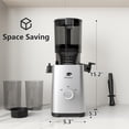 thumbnail image 2 of Cold Press Juicer with 5.3 Inch Wide Chute - Quiet AC Brushless Motor for Whole Fruits & Vegetables, Easy Clean Masticating Extractor, 2 of 7
